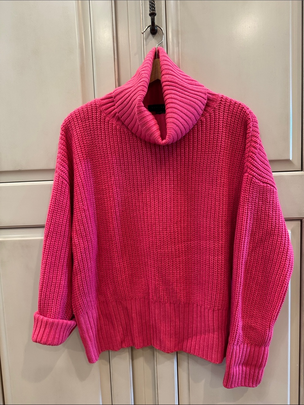 Sanctuary Hot Pink Cowl Neck Chunky Knit Sweater